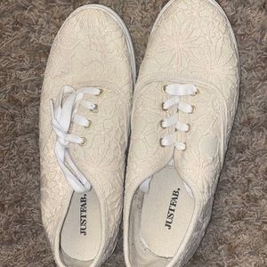 JustFab Floral Cream Shoes